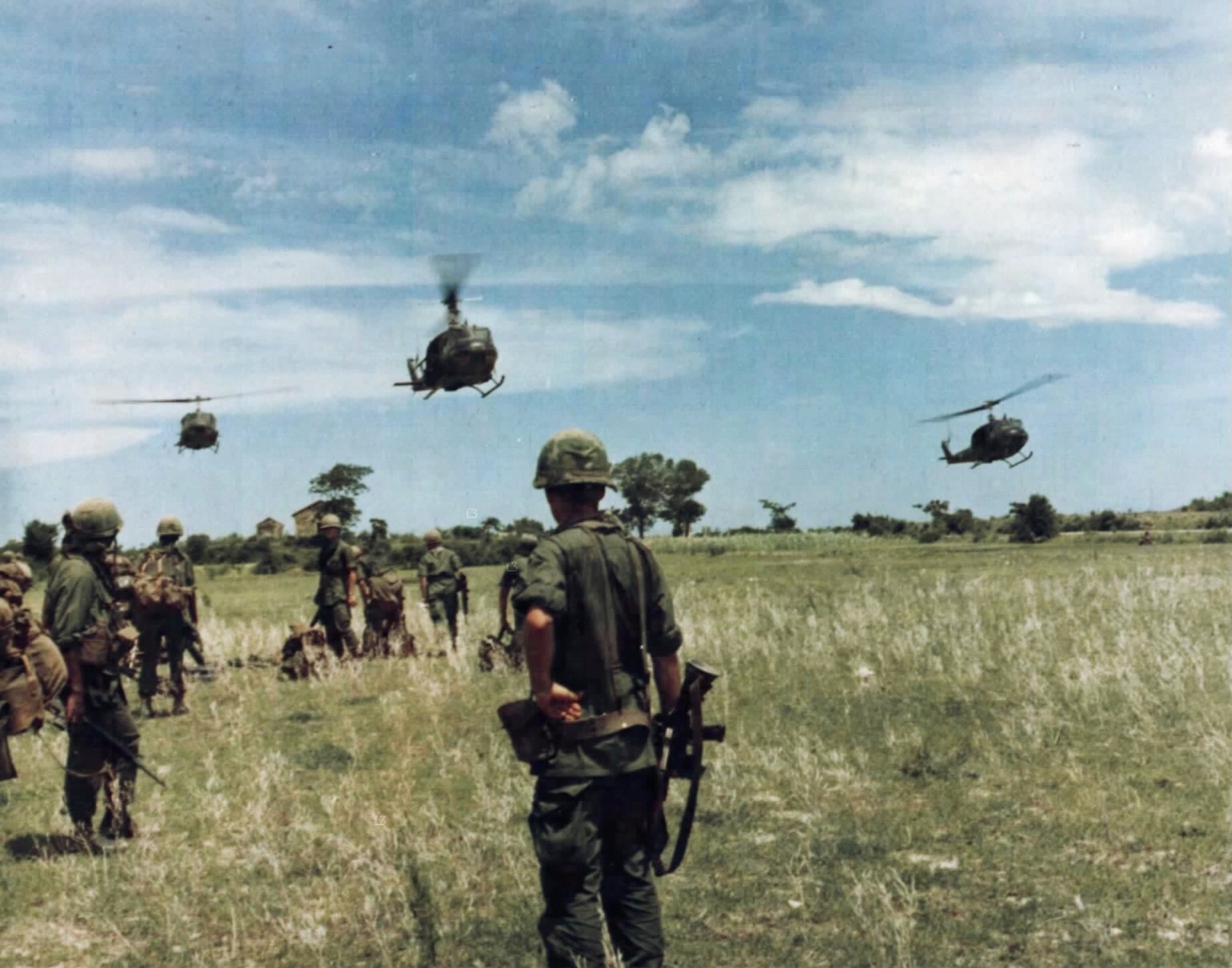 UH-1D helicopters during the Vietnam War